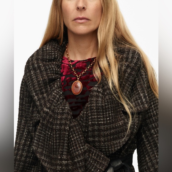 Zara Limited Edition Balloon Collar Long Coat - Sz M/L NWT - Picture 7 of 15